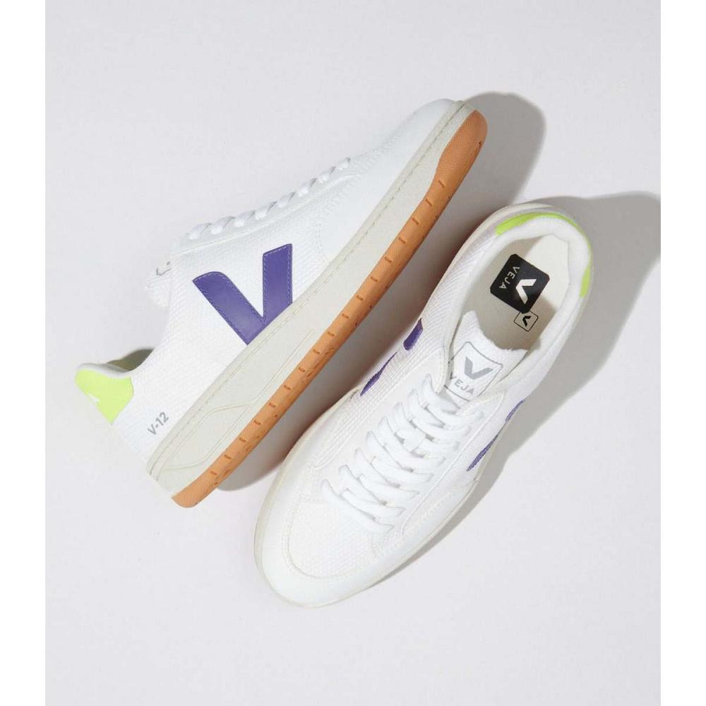 Veja V-12 B-MESH Tenisky Damske White/Purple | SK 668XYU